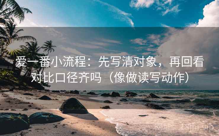 爱一番小流程：先写清对象，再回看对比口径齐吗（像做读写动作）